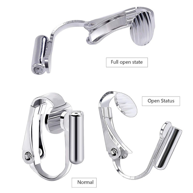 Jdesun 20 Pieces Silver Clip-on Earring Converters with Post for Non-Pierced Ears - Image 4